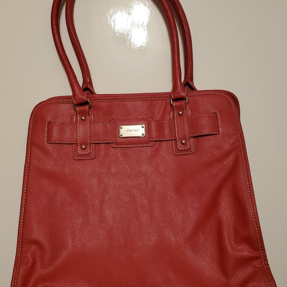 Nine West Red Leather Satchel purse - Picture 5 of 5